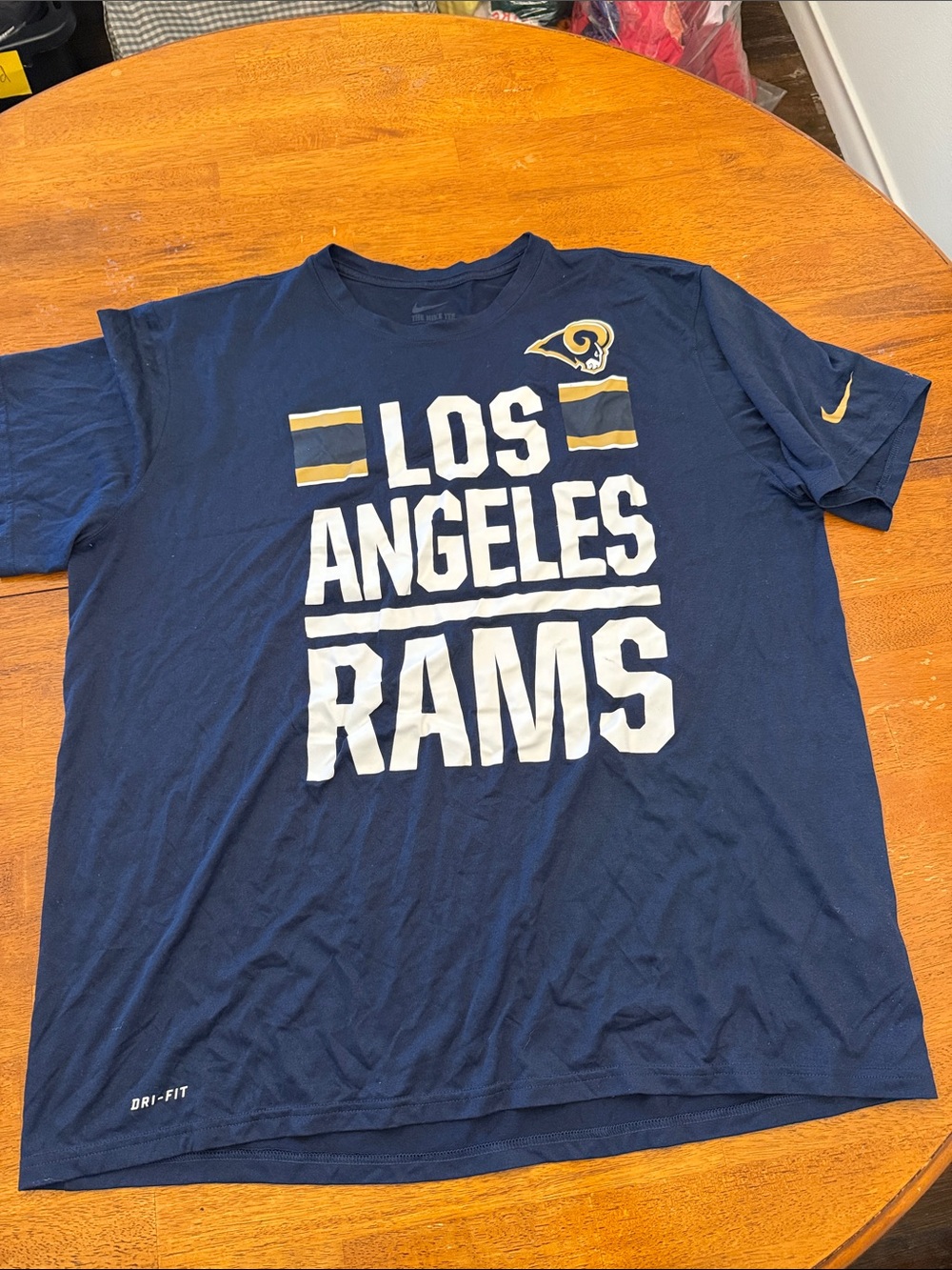 Nike Navy Los Angeles Rams Tee with White & Gold Graphics xxl